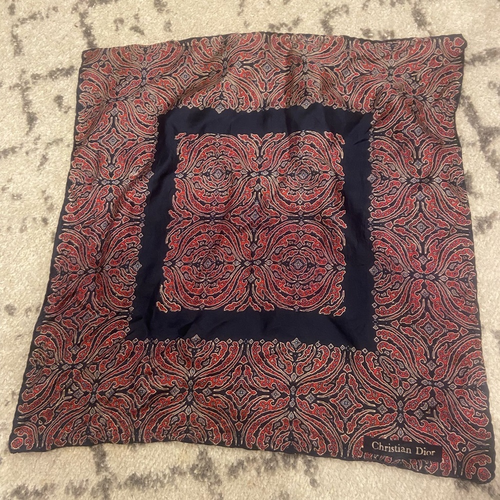VINTAGE Christian Dior Silk Scarf/Ascot